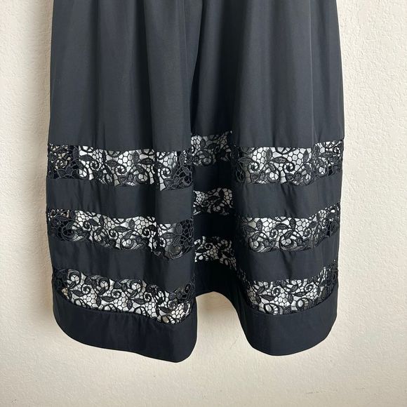 ALICE & OLIVIA Black Mallie Dress Size 0 XS Lace Midi Elegant AUDREY HEPBURN - Picture 12 of 13